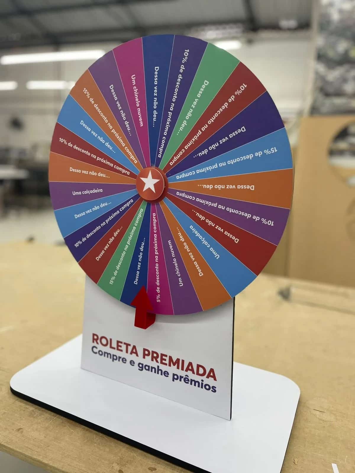 Roleta de prêmios, corte a laser e router cnc produzido pela Anglo Digital em Novo Hamburgo