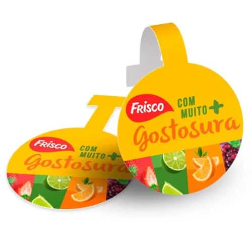 Wobbler com corte especial, material de pdv, displays e expositores produzido pela Anglo Digital em Novo Hamburgo