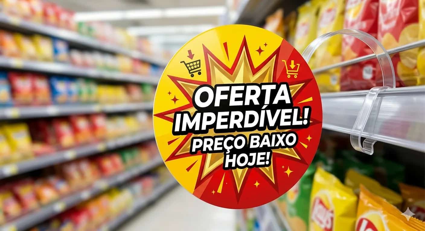 Wobbler de oferta, material de pdv, displays e expositores produzido pela Anglo Digital em Novo Hamburgo